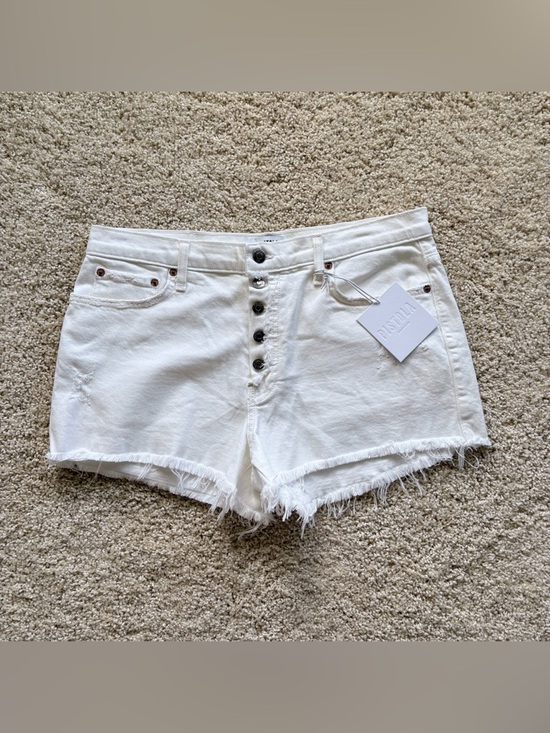 pistola Pants - Pistola Winston High Rise Cut Off Shorts White Distressed NWT Size 30